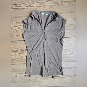 Smart Set Taupe Button Front Knit Vest Top Small
